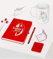 Kadınlar Gününe Özel Kırmızı Defter Kalem Kupa Ayna Seti - 13