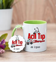 Acil Tıp Teknisyeni Yeşil Kupa Bardak Ve Anahtarlık Set