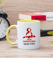 Kadınlar Günü Hediyesi Sarı Kupa Bardak - 2