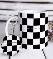 BK Gift Kişiye Özel İsimli Beyaz Kupa ve Anahtarlık Hediye Seti-42 (Model 1)