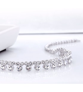 Monemel Swarovski Taşlı Su Yolu Kolye (Altın Kaplama)