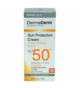 DermaDerm Güneş Koruma Kremi Spf 50+ Faktör Parabensiz UVA/UVB Yüksek Koruma 100 Gr