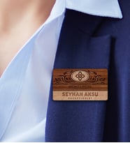 BK Gift Kişiye Özel Ahşap Yaka İsimliği - 13