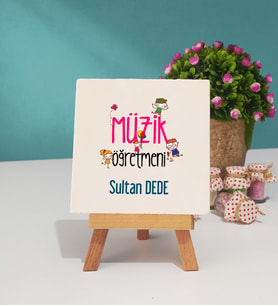 Müzik Öğretmeni Tasarımlı Kişiye Özel Hediye Müzik Öğretmeni Dekoratif Taş Baskı