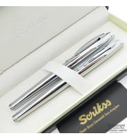 Scrikss 39 Parlak Krom Dolma Kalem + Roller Kalem Seti  Scrikss Oscar  İsme Özel Kalem  Hediye Kalem