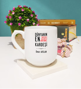 Erkek Kardeş Tasarımlı Kişiye Özel Erkek Kardeş Kupa Bardak