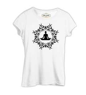 Yoga - Meditasyon Beyaz Kadın Tshirt