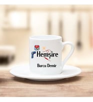 Hemşire Türk Kahvesi Fincanı (Beyaz)
