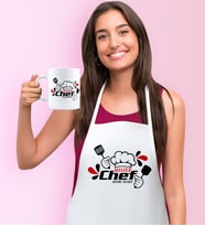 BK Gift Kişiye Özel Chef Mutfak Önlüğü Kupa Seti - 2