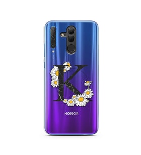 Papatya Harf Tasarım Süper Şeffaf Silikon Telefon Kılıfı Huawei Honor 20 Lite K-
