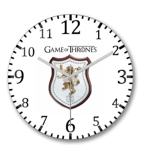 Game Of Thrones  Duvar Saati Bombeli Gercek Cam