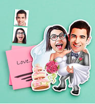 BK Gift Kişiye Özel Evleniyoruz Karikatürlü Ahşap Magnet-7 (Çok Renkli)