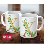 X Harf Baskılı Gold Hediyelik Kahve Kupa Bardak