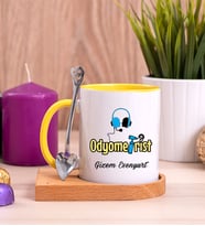 Odyometrist Ahşap Altlıklı Sarı Kupa Bardak