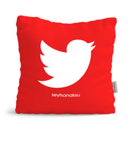 BK Gift Kişiye Özel Twitter Kırmızı Yastık