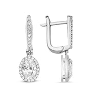 Pırlantalı Beyaz Topaz Küpe