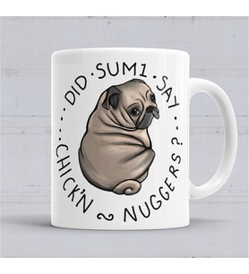 Chubby Pug Tombul Köpek Kupa Bardak Porselen