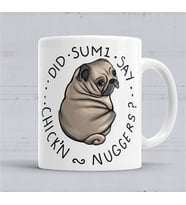Chubby Pug Tombul Köpek Kupa Bardak Porselen