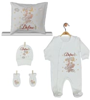 Pia Baby Gl 1913-04 İsme Özel Yastık Tulum Set