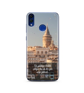 Galata Tasarımlı Süper Şeffaf Silikon Telefon Kılıfı Huawei Honor 8c