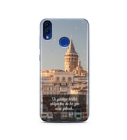 Galata Tasarımlı Süper Şeffaf Silikon Telefon Kılıfı Huawei Honor 8c