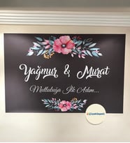 100x70cm Söz, Nişan, Kına Gecesi, Düğün İçin Kişiye Özel Branda Afiş Arka Fon