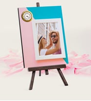BK Gift Kişiye Özel Fotoğraflı Şovaleli Masa Saati  5