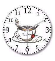Tea Time Duvar Saati Bombeli Gercek Cam
