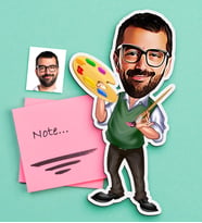 BK Gift Kişiye Özel Bay Ressam Karikatürlü Ahşap Magnet (Çok Renkli)