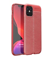 Microsonic Apple iPhone 12 Pro Max Kılıf Deri Dokulu Silikon Kırmızı