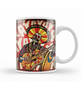 Mariachi Skull Kupa Bardak Porselen