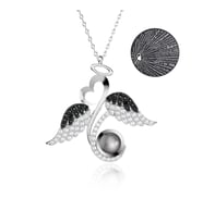 Sevgi Meleği 100 Dilde Seni Seviyorum Beyaz Gümüş Kolye