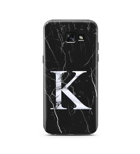 Samsung A5 (2015) Siyah Mermer Harf Tasarımlı Telefon Kılıfı K-Harfi 