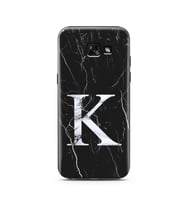 Samsung A5 (2015) Siyah Mermer Harf Tasarımlı Telefon Kılıfı K-Harfi 