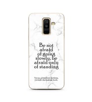 Samsung A6 Plus Beyaz Mermer Söz Tasarımlı Telefon Kılıfı