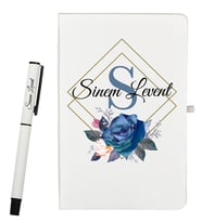 Sevgiliye Hediye Kişiye Özel Şık Tasarımlı Defter ve Roller Kalem Seti