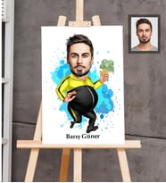 Kişiye Özel Erkek Karikatürlü Ahşap Tablo 30x47  Bay-12