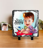 BK Gift Kişiye Özel Bebek Karikatürlü Dekoratif Doğal Taş  1