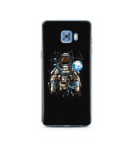 Uzay Astronot Tasarım Süper Şeffaf Silikon Telefon Kılıfı Samsung C5 Pro  