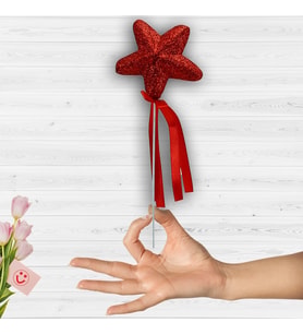 Yıldız Çubuk, 23 cm x 5,5 cm Kırmızı - 10 Adet (STD)