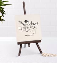 BK Gift Kişiye Özel Edebiyat Öğretmeni Şovaleli Doğal Taş-1 (Beyaz)