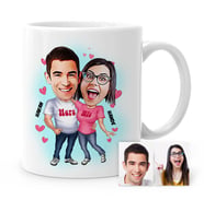 BK Gift Kişiye Özel Sevgililer Karikatür Beyaz Kupa Bardak  5