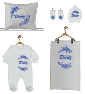 Pia Baby Gl 1915-02 İsme Özel Beşli Tulum Set