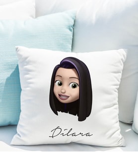 Emoji Kız Stiker Yastığı Kişiye Özel