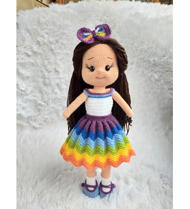 Amigurumi organik oyuncak karnaval bebek