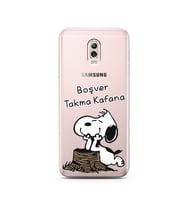 Snoopy Tasarımlı Süper Şeffaf Silikon Telefon Kılıfı Samsung C8 