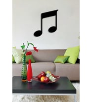 Müzik Notası İşareti Simgesi Duvar Oda Ev Aksesuarı Ahşap Tablo 45x50cm (Siyah)