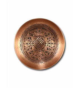 Özel İşlemeli Bakır Hamam Tası 20 cm