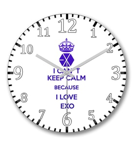Exo I Can't Keep Calm1 Duvar Saati Bombeli Gercek Cam