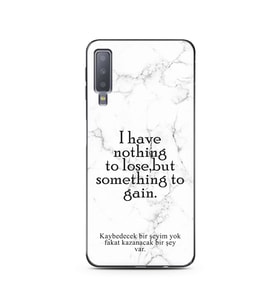 Samsung A7 (2018) Beyaz Mermer Söz Tasarımlı Telefon Kılıfı